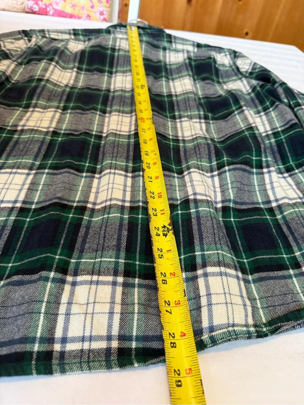 Vintage J Crew Brand Men's Green & Navy Plaid Flannel Shirt, Classic, Size L